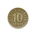 10ÃÂ senti denomination circulation coin of Estonia